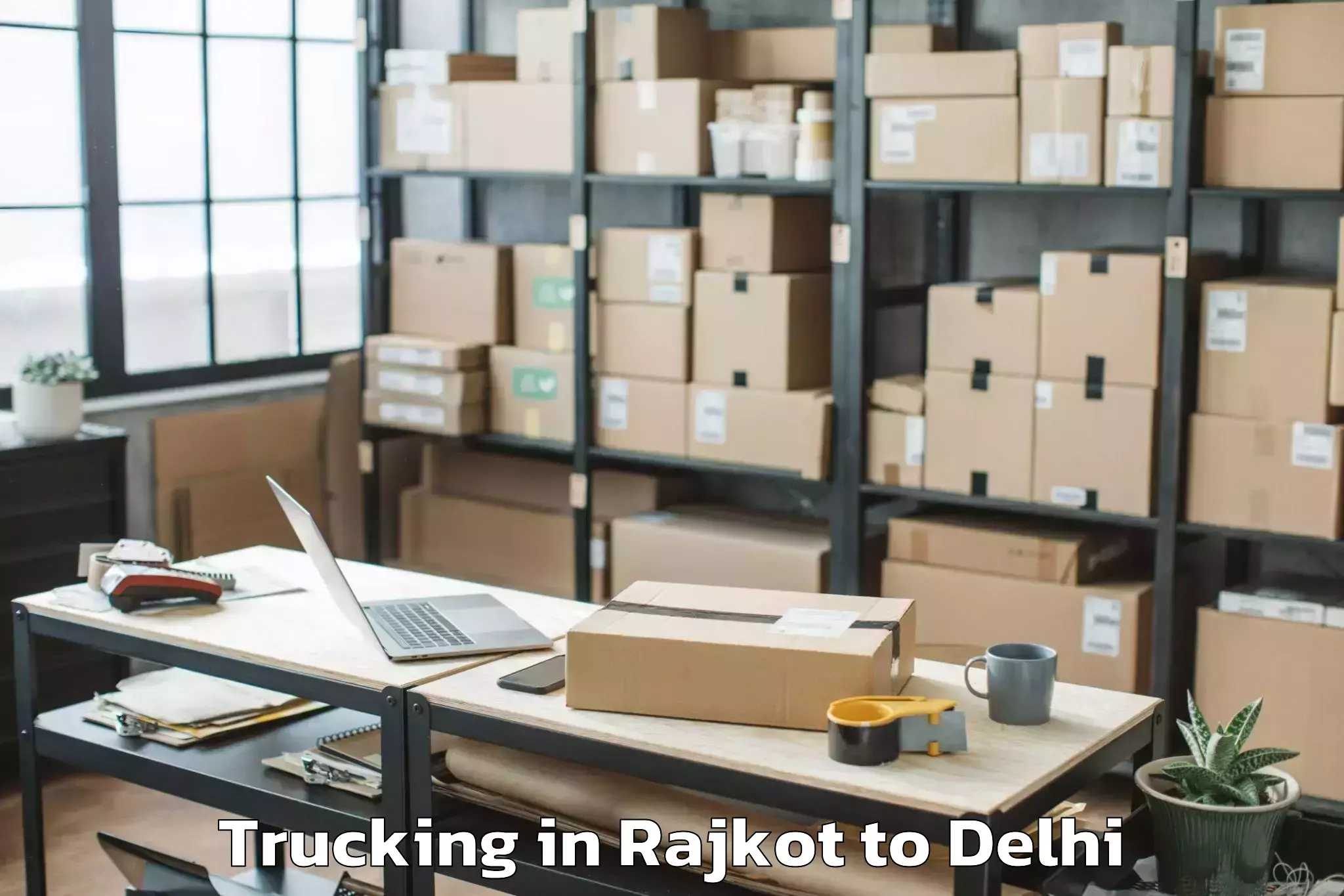 Reliable Rajkot to Omaxe Connaught Place Trucking